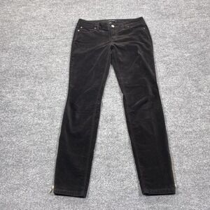 White House Black Market Jeans Womens 0R Black Skinny Corduroy Ankle Zip Stretch